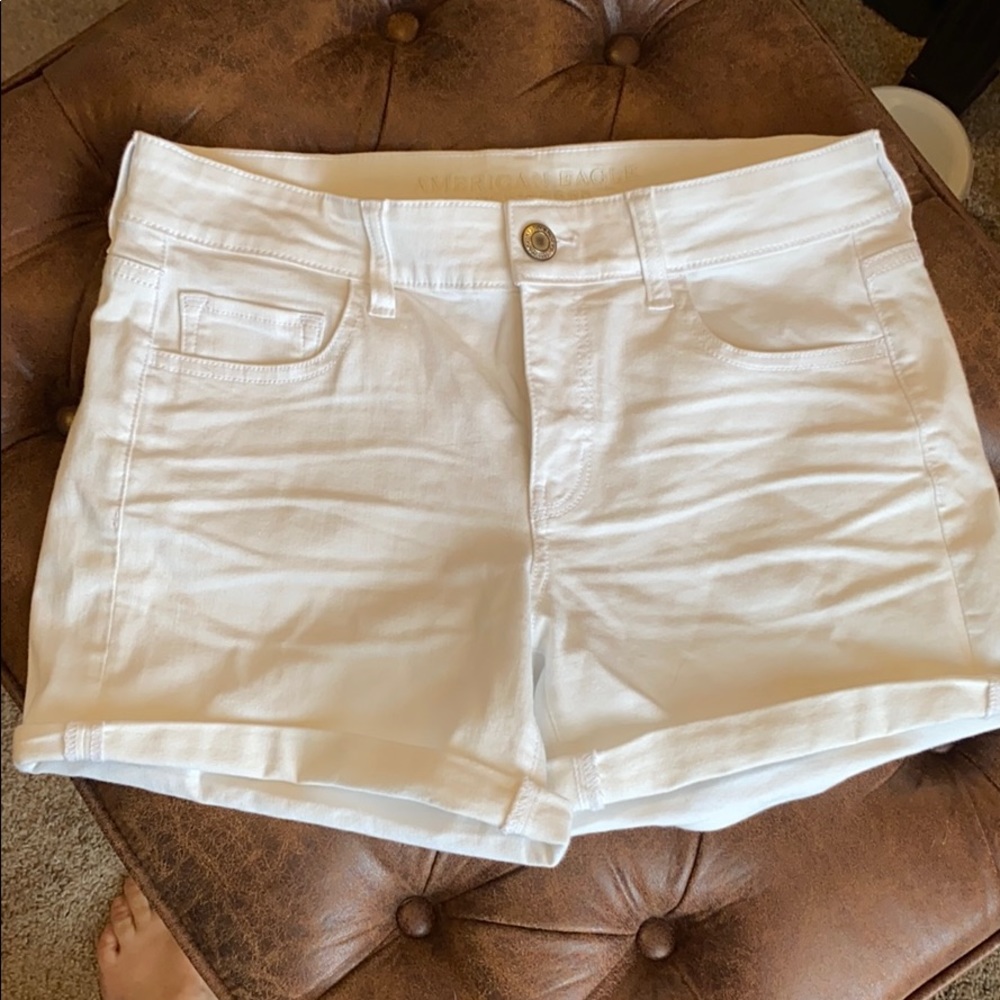 American Eagle White Jean Shorts Size 10